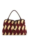 Coccinelle Diamond-pattern Leather Shoulder Bag In Red