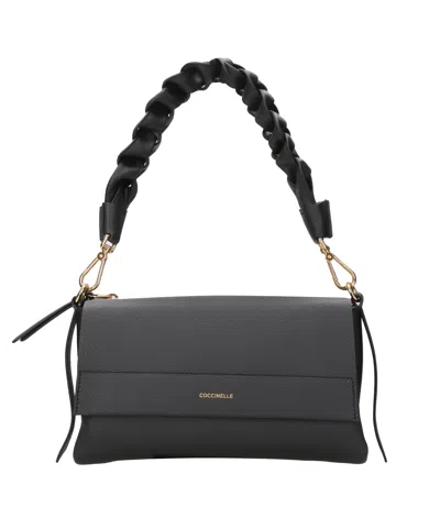 Coccinelle Boheme Grana Double Shoulder Bag In Black
