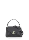 Coccinelle Structured Cowhide Leather Handbag With Adjustable Strap In Black