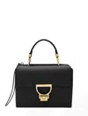 Coccinelle Arlettis Pebbled-leather Satchel In Black