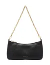 Coccinelle Aura Logo Debossed Shoulder Bag In Black