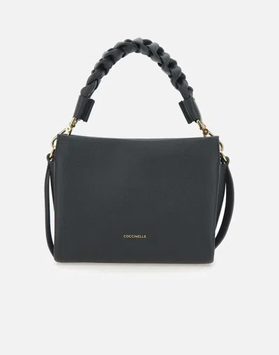 Coccinelle Handbag Double Grainy Leather In Black