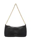 Coccinelle Aura Logo Debossed Shoulder Bag In Black