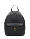 Coccinelle Minimalist Zip-closure Backpack With External Pocket In Black