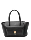 Coccinelle Double Beat Leather Tote Bag In Black