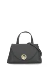 Coccinelle Pebbled Leather Shoulder Bag With Gold Hardware In Purple