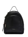Coccinelle Leather Backpack With A Granular Texture In Black