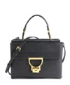 Coccinelle Arlettis Pebbled-leather Satchel In Black