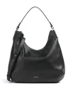 Coccinelle Malory Grained-leather Shoulder Bag In Black