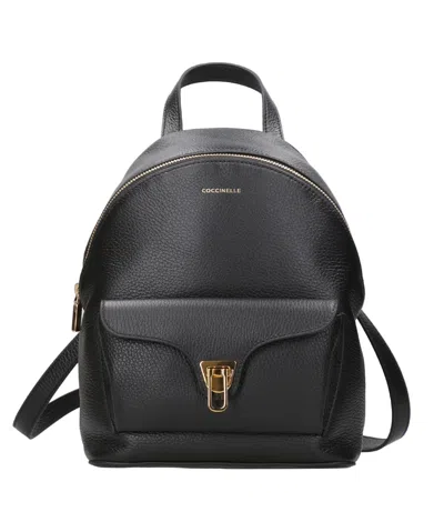 Coccinelle Minimalist Zip-closure Backpack With External Pocket In Pink