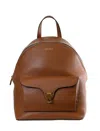 Coccinelle Flap-pocket Zip Backpack In Brown