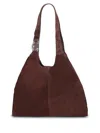 Coccinelle C-easy Suede Shoulder Bag Small In Burgundy