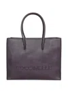 Coccinelle Large Myrtha Embossed-logo Tote Bag In Brown