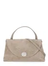 Coccinelle Dove Grey Suede Leather Shoulder Bag In Gray