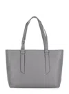 Coccinelle Malory Logo Stamp Large Shoulder Bag In Grey