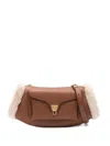 Coccinelle Structured Calfskin Shoulder Bag In Brown