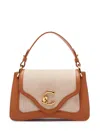 Coccinelle C-me Canvas Small In Natural/cuir