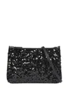 Coccinelle Sequin-embellished Cross Body Bag In Noir/noir