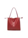 Coccinelle Logo Embossed Drawstring Tote Bag In Red