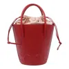 Coccinelle Myrtha Maxi Logo Medium Bucket Bag In Red