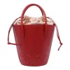 Coccinelle Myrtha Maxi Logo Medium Bucket Bag In Red