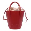 Coccinelle Myrtha Maxi Logo Medium Bucket Bag In Red