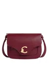 Coccinelle Textured Leather Cross-body Bag Adjustable Strap In Red