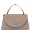 Coccinelle Structured Suede Handbag With Adjustable Strap In Multi