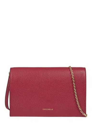 Coccinelle Mini Bag Grained Leather In Sangria