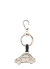 Coccinelle Car Shaped Keychain Featuring Metal Charm In White