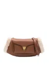Coccinelle Structured Calfskin Shoulder Bag In Brown