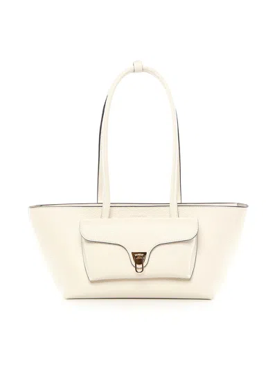 Coccinelle Beat Double Leather Bag In Sand