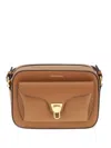 Coccinelle Textured Leather Crossbody Bag In Brown