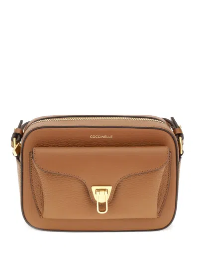 Coccinelle Beat Flap-pocket Shoulder Bag In Brown