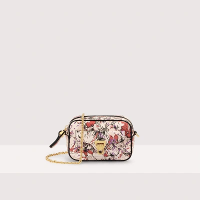 Coccinelle Beat Flower Print Micro In Mul.creamy Pink