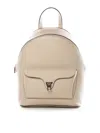 Coccinelle Flap-pocket Leather Backpack In Sand