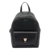 Coccinelle Minimalist Zip-closure Backpack With External Pocket In Black