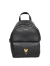 Coccinelle Minimalist Zip-closure Backpack With External Pocket In Black