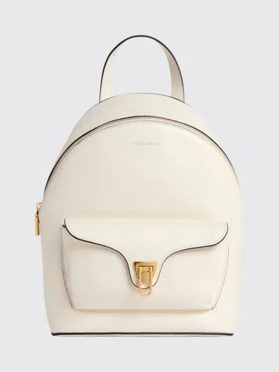 Coccinelle Beat Generation Grained Leather Backpack In Neutral