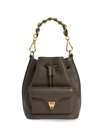 Coccinelle Beat Generation Grained Leather Bucket Bag In Pink