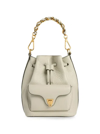 Coccinelle Beat Generation Grained Leather Shoulder Bag In Blue