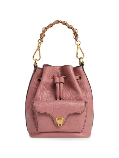 Coccinelle Beat Generation Leather Bucket Bag In Purple