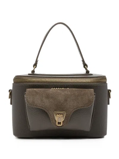 Coccinelle Beat Generation Logo-print Panelled Tote Bag In Brown
