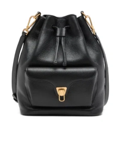Coccinelle Beat Generation Medium Bucket Bag In Black
