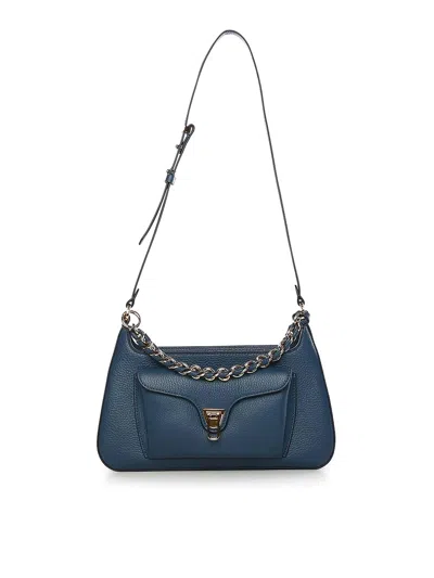 Coccinelle Beat Generation Medium Leather Bag In Blue
