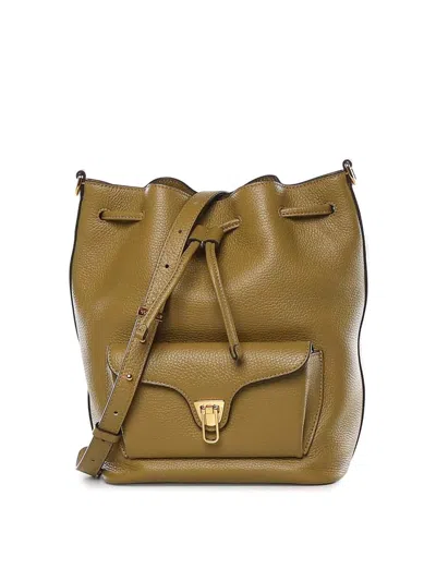 Coccinelle Beat Generation Medium Leather Bag In Sand