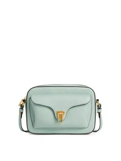 Coccinelle Beat Leather Camera Bag In Blue
