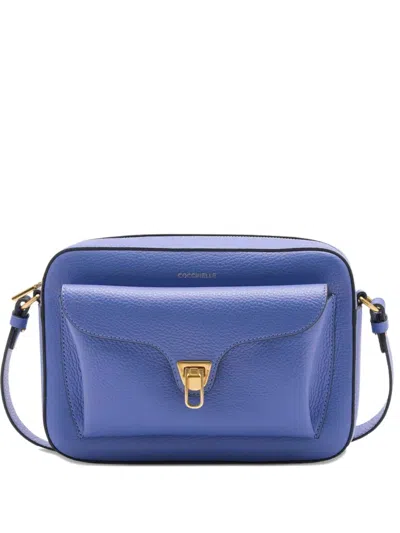 Coccinelle Beat Leather Shoulder Bag In Blue