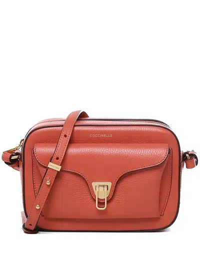 Coccinelle Beat Soft Leather Crossbody Bag In Orange