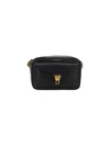 Coccinelle Pebbled Leather Shoulder Bag With Gold Tone Accents In Black